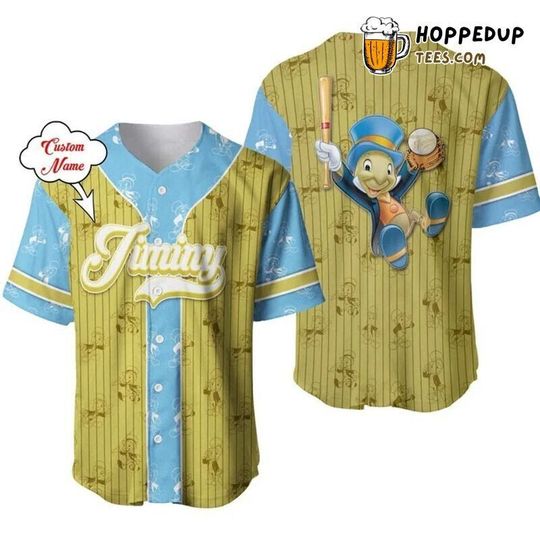 Jiminy Cricket Pinocchio Disney Baseball Jersey