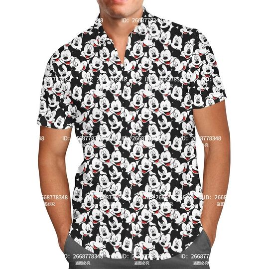 Many Faces of Mickey Mouse Men's Hawaiian Shirt Disney