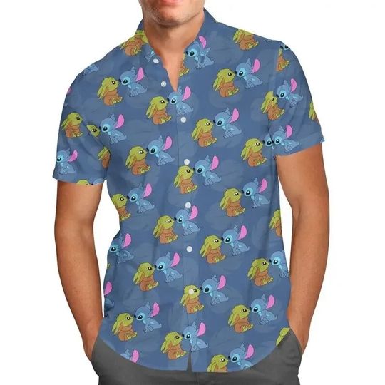 Stitch Hawaiian Shirts Disney Casual Beach Shirts