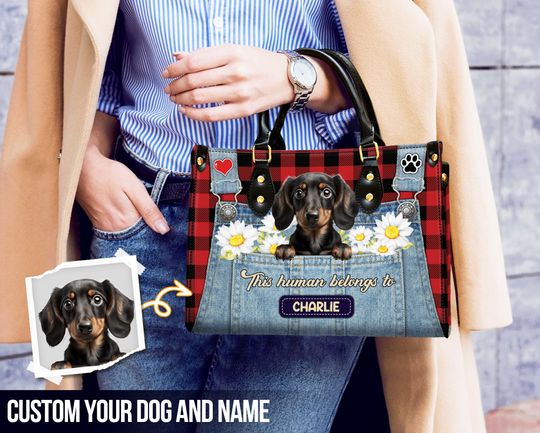 Discover Personalized Dog Leather Bag, Dog Lover Handbag