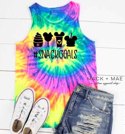 Disney Inspired Matching Shirt, #SNACKGOALS Tie Dye TANK