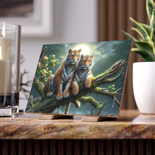 Tigers Ceramic Photos Tile, Home Decor