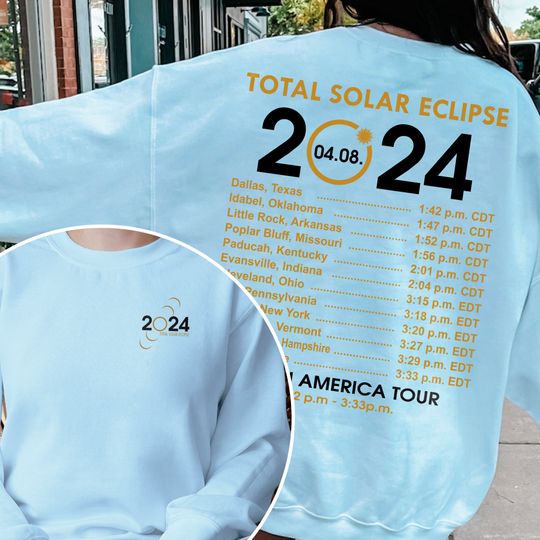 Discover Total Solar Eclipse 2024 Sweatshirt, 04.08.2024 Sweatshirt