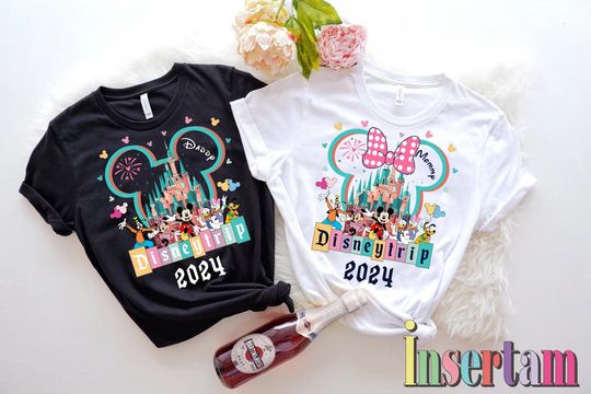 Discover Personalized Disney Trip 2024 Mickey And Friends Disney T-Shirt, Disney Family Matching T-Shirt