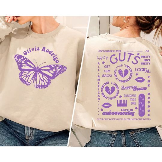 Olivia Rodrigo Tour Two Sides Shirt, Guts Tour 2024 Sweatshirt