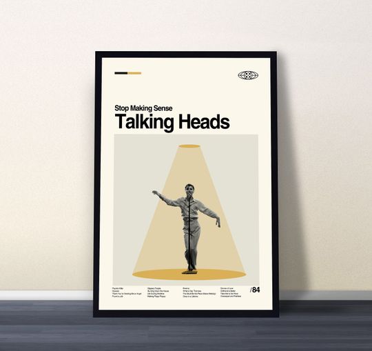 Talking Heads Stop Making Sense Poster, Talking Heads Poster, Midcentury Art