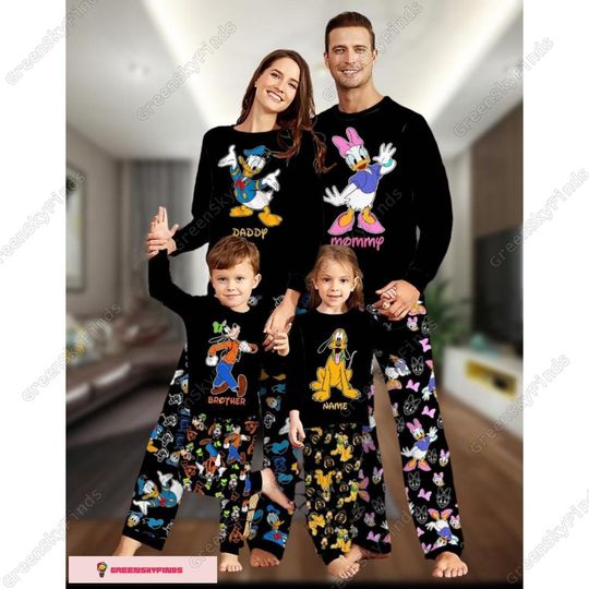 Disney Family Pajamas Set, Daisy Duck Goofy Pluto Holiday Pajamas