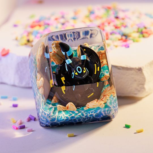Shiny Umbreon PKM Artisan Keycap, Spacebar Keycap, Keycap Set, Cute Keycap