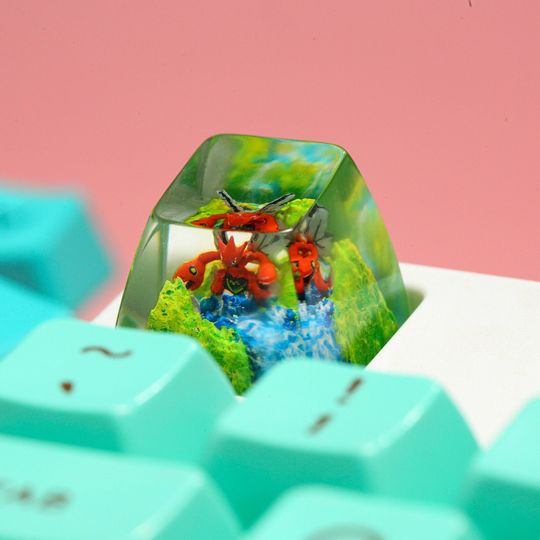 Scizor PKM Artisan Keycap, Spacebar Keycap, Keycap Set, Cute Keycap MX keycaps | Gift for