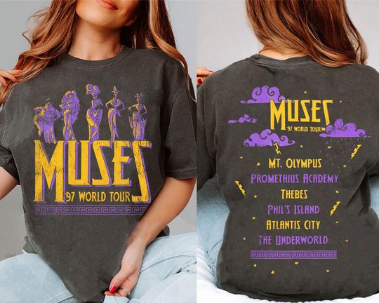 Disney Hercules Muses 97 World Tour Double Sided Shirt