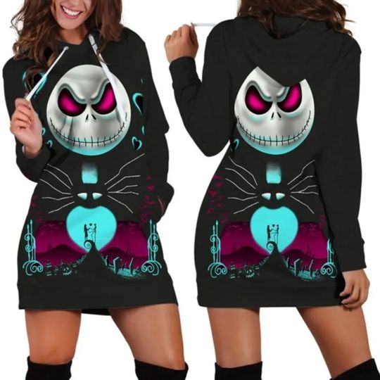 Discover Jack Skellington Hoodie Dress, Disney Hoodie Dress