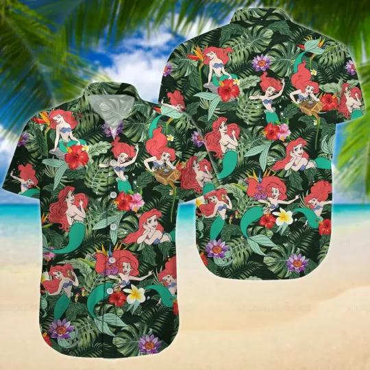 The Little Mermaid Hawaiian Shirt Ariel Princess Hawaiian Shirt
