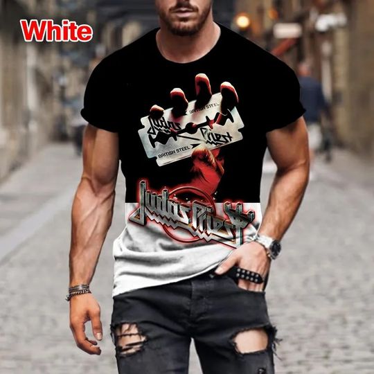 Discover Fashion Hip Hop Rock Judas Priest Band 3D T-Shirt