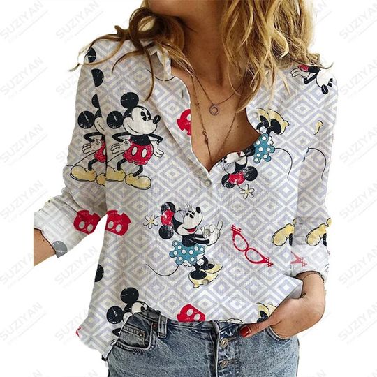 Women'S Fashion Printed Tops Disney Loose Spring And Autumn