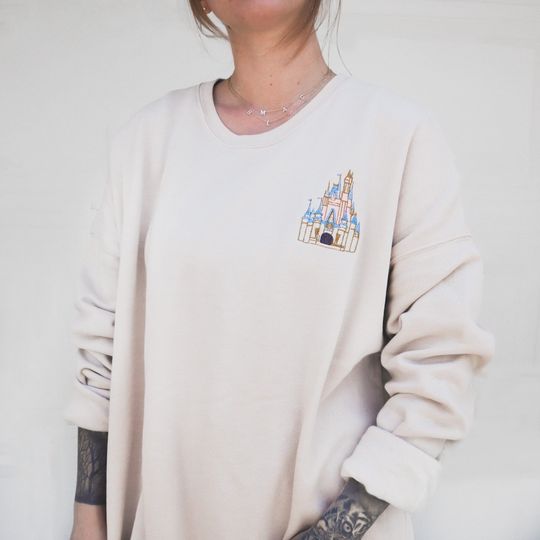 Embroidered Cinde's Castle Sweatshirt  Embroidered Disney World Castle