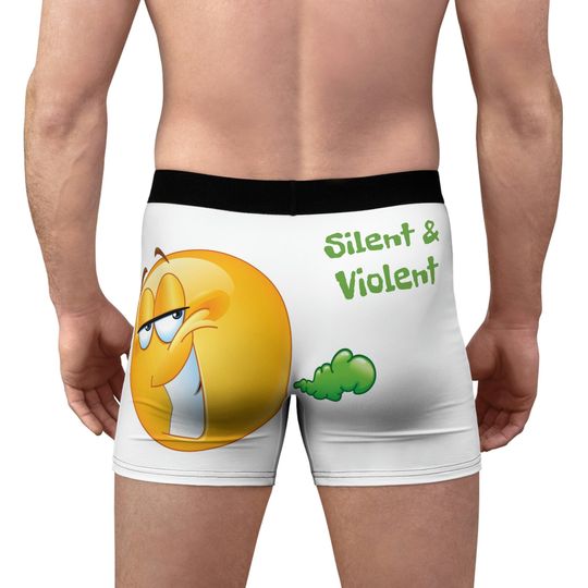 Silent and Violent Men's Boxer Briefs, Funny Boxer Briefs