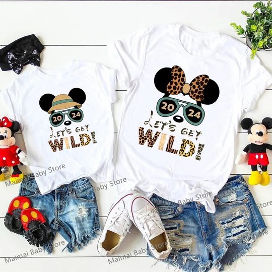 2024 Disney Let's Get Wild Funny Family Matching Shirts Animal Kingdom