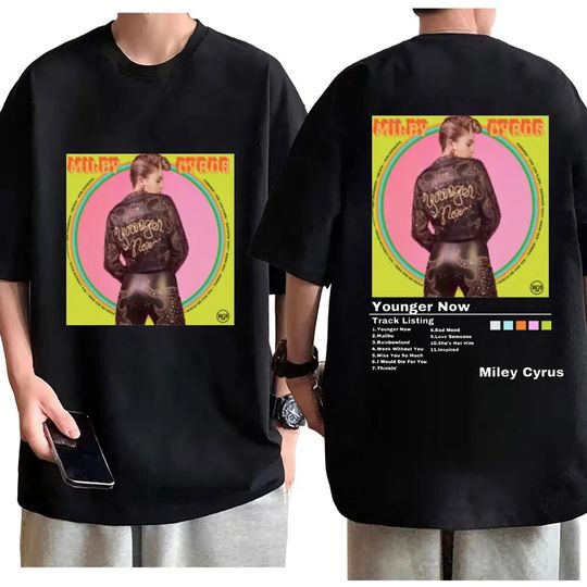 Singer Miley Cyrus Music Album Print T-shirt