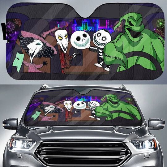 OogieBoogie Lock Shock and Barrel Car Sunshade, Nightmare Before Christmas Car