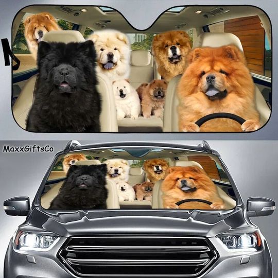 Chow Chow Car Sun Shade, Chow Chow Windshield, Dogs Family Sunshade