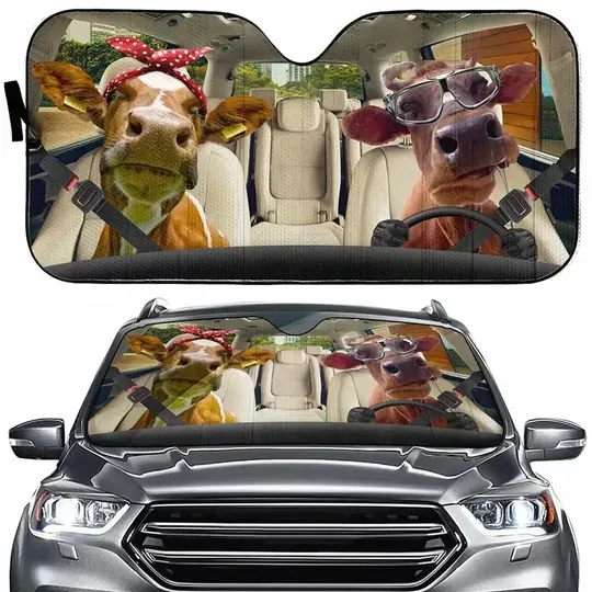 Discover Farm Cow Driver Auto Windshield Sun Shade