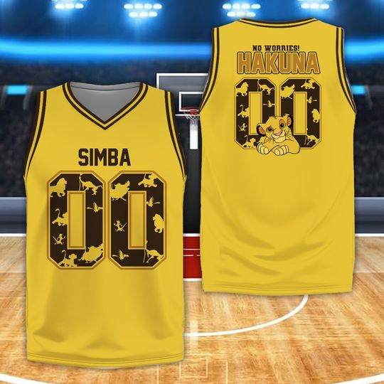 Custom Disneyy Hakuna Llion King Simba Game Day Basketball Jersey