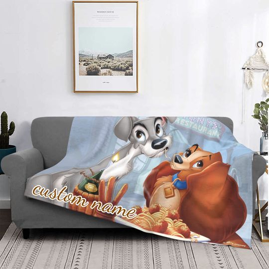 Custom Name Blanket Disney Lady and the Tramp Tapestry, Throw Blanket Gifts
