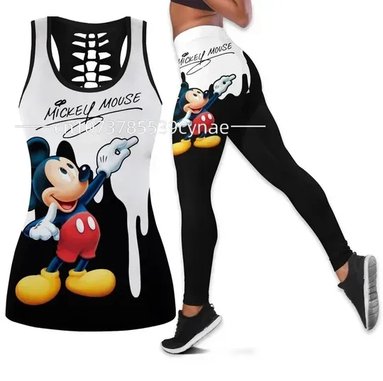 Disney Mickey Hollow Women's Summer Tank Top Pants Yoga