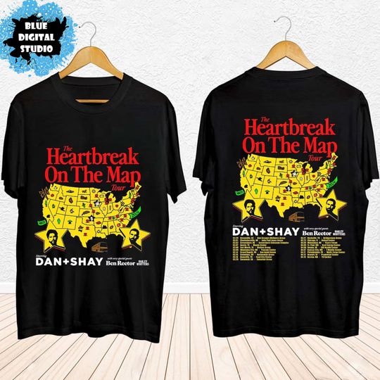 Discover Dan + Shay 2024 Shirt, Heartbreak on the Map Tour Shirt