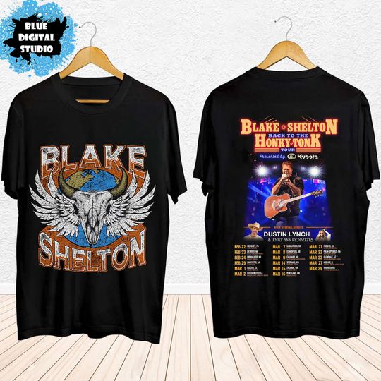 Discover Blake Shelton 2024 Back to the Honky Tonk Tour Shirt, Blake Shelton Fan Shirt