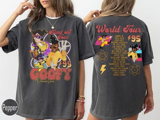 Vintage Powerline World Tour Shirt, Disney Goofy Movie Shirt, Stand Out Tour 95 Shirt