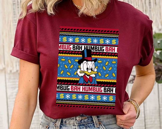 Disney DuckTales Scrooge Mcduck Bah Humbug Ugly T-Shirt