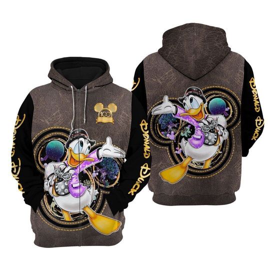 Donald Duck Mickey Mouse Head Disney 3D Zip Hoodie