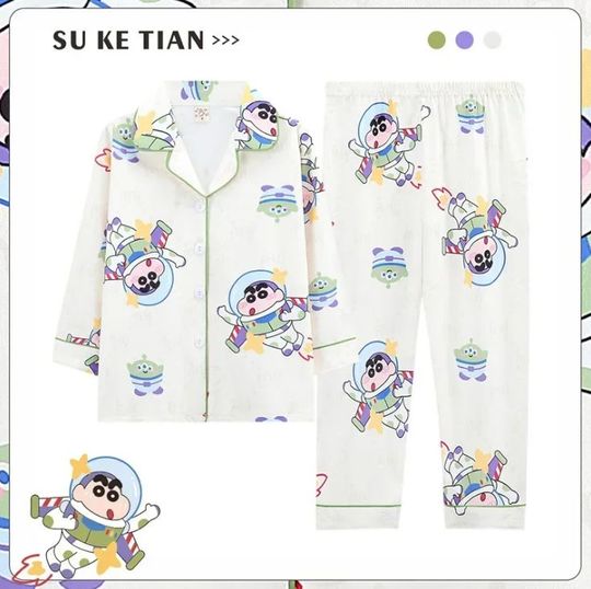 Toy Story Shin Buzz Lightyear Disney Pajamas, Cartoon Sleepwear