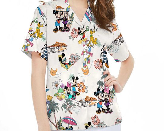 Discover Mickey And Friends Summer Palm Tree Hawaiian Shirt, Mickey Minnie Donald Daisy Disney Hawaii Shirts, Disneyland Summer Family Vacation