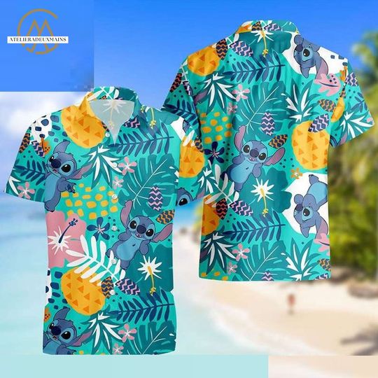 Disney Stitch Hawaiian Shirt,Vacation Shirt,Funny Stitch Beach Shirt