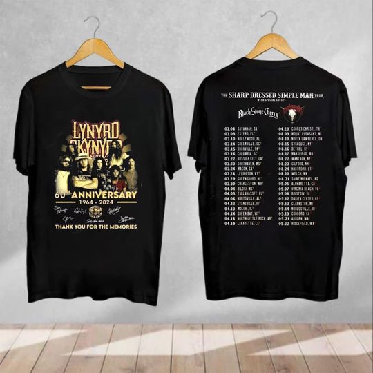 The Sharp Dressed Simple Man ZZ Top & Lynyrd Skynyrd Tour 2024 Shirt