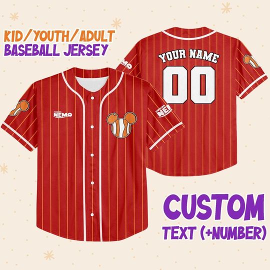 Personalized Finding Nemo Disney Baseball Jersey, Disney Jersey