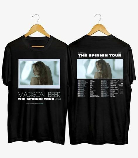 Discover Madison Beer The Spinning Tour 2024 Shirt, Madison Beer Fan Shirt