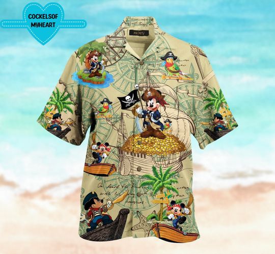 Mickey mouse pirate full 3D Hawaiian Shirt