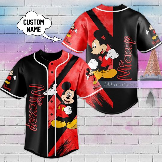 Discover Mickey Baseball Jersey Shirt, Mickey Mouse Baseball Shirt