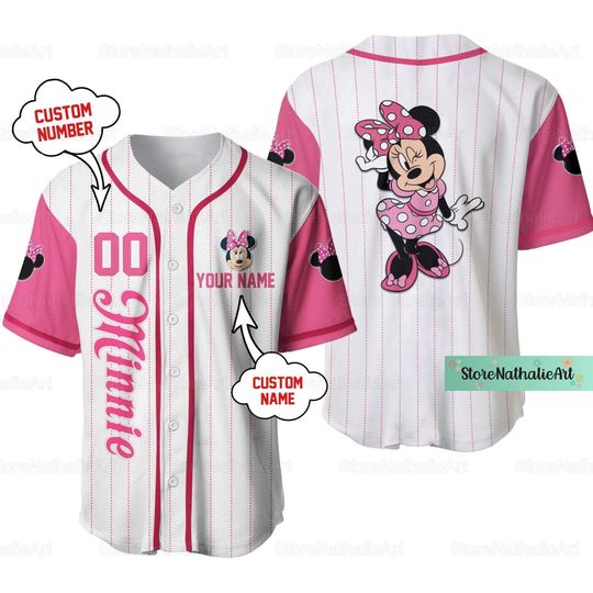 Discover Minnie Mouse Jersey, Mickey Mouse Baseball Jersey, Disney Minnie Jersey