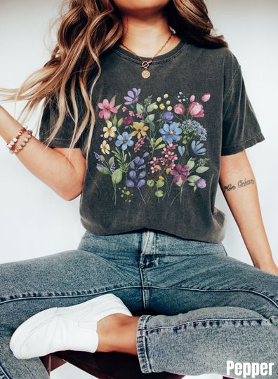 Flower Shirt, Gift For Her, Wild Flower Shirt