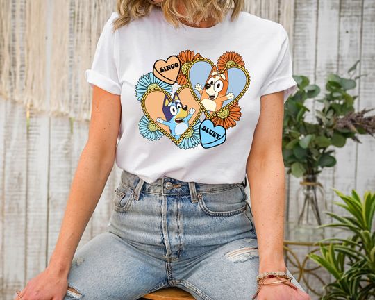 Discover BlueyDad T-shirt, Bingo Shirt, Love Shirt, Disney Shirt, Heart Shirt
