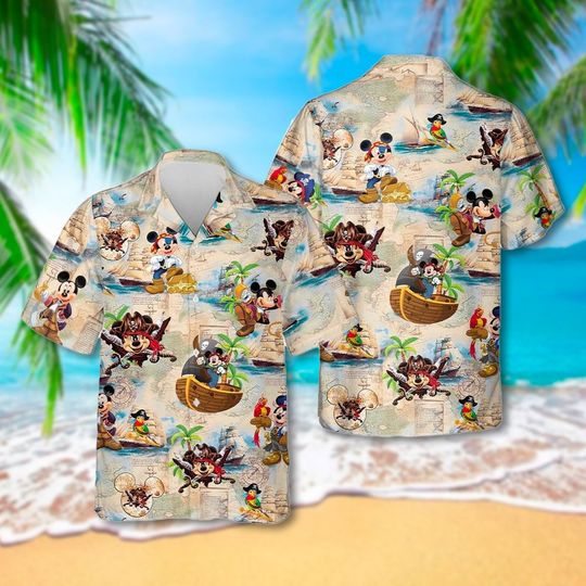 Iconic Mouse Pirate Character 3D Hawaiian Shirt