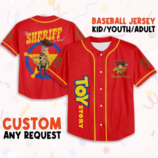 Discover Personalized Toy Story Woody Sheriff Disney Baseball Jersey, Disney Jersey