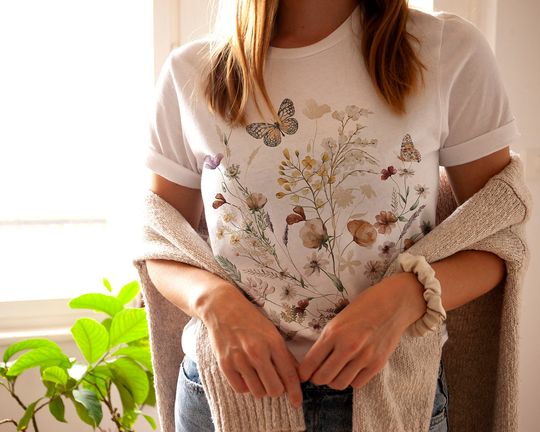 Wildflower T-Shirt, Garden Lover Gift