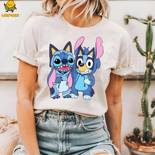 BlueyDad Stitch Shirt | BlueyDad and Stitch Shirt, BlueyDad Cartoon Shirt