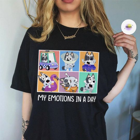Discover BlueyDad Muffin My Emotions in a Day Shirt, Cartoon Sweatshirt, Muffin Shirt