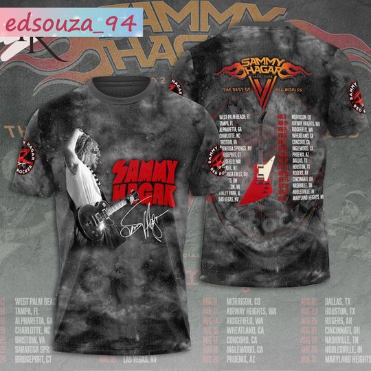 Discover Red Rocker Sammy Hagar 2024 Tour The Best Of All World T-Shirt